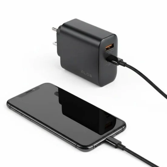 Zlos 45W Gan Fast Charger Two Ports - Black